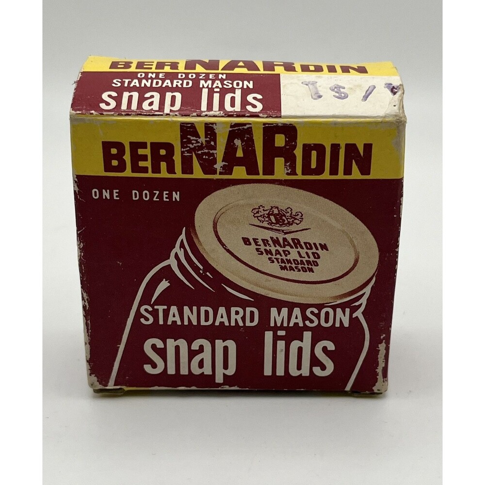 Vintage BERNARDIN Standard Mason Snap Lids  Indiana 7/12 Incomplete Set In Box
